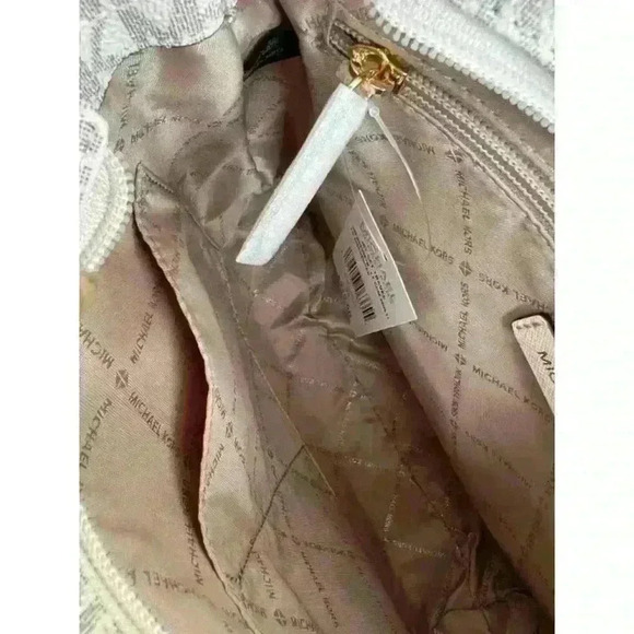 Michael Kors Crossbody Messenger Bag MK Signature Large JetSet Xbody Light Cream - Picture 10 of 10